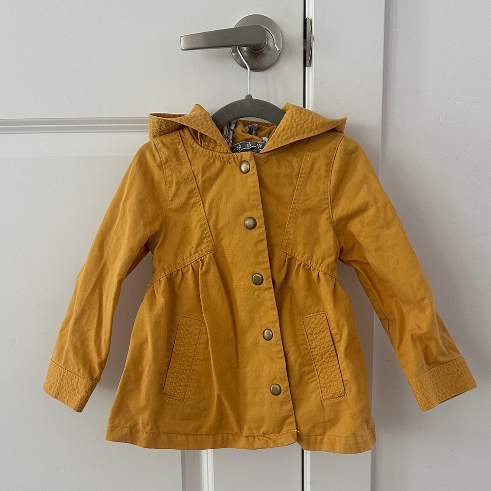 Kids Mustard Yellow Hooded Jacket
